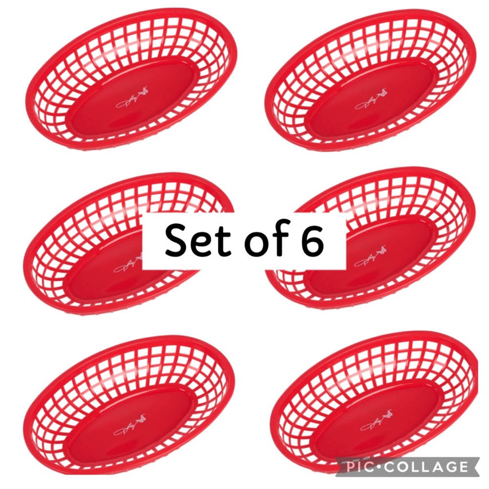 New Dolly Parton Hot Dog Basket, Red Set of 6